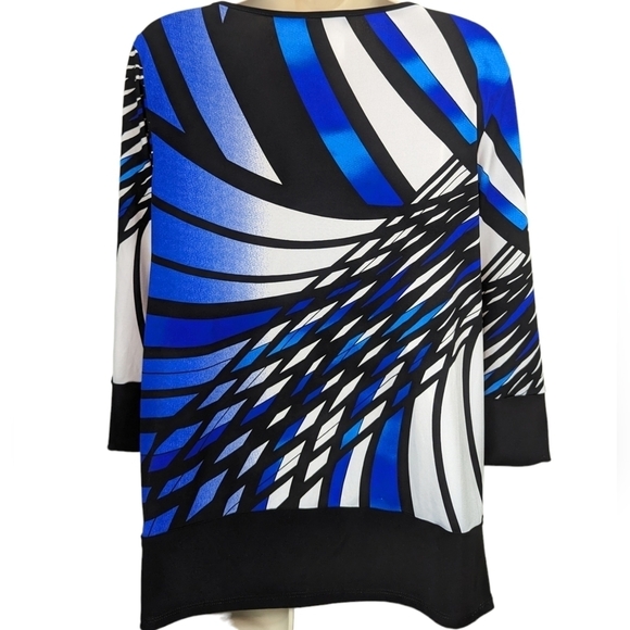 Bali Liquid Knit Abstract Blouse Sz M - Picture 2 of 10